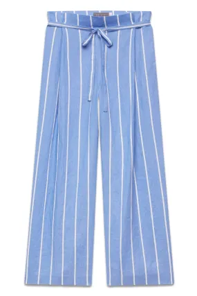 Blue Striped Linen Trousers