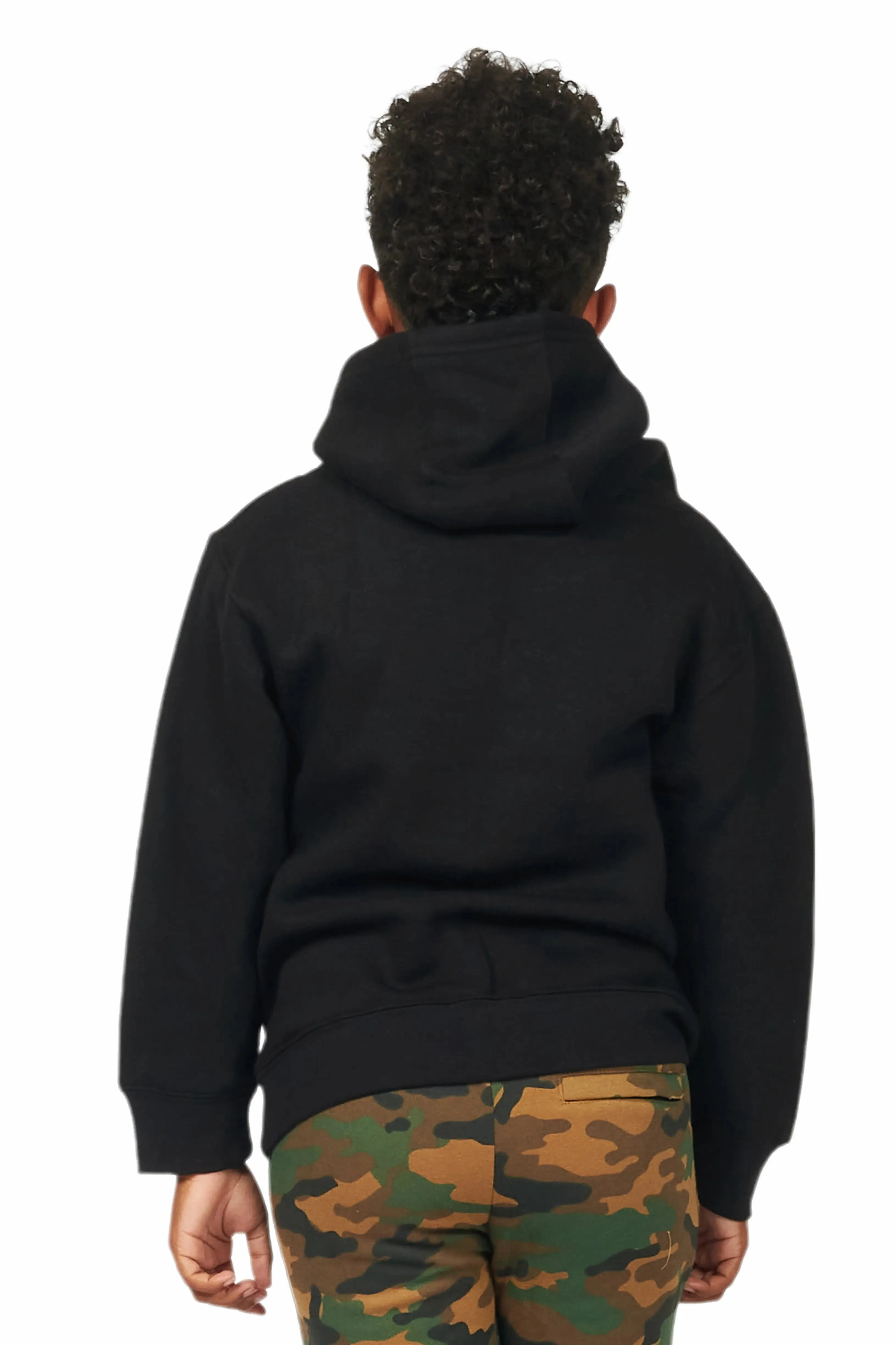 Boys Fields Black Graphic Hoodie