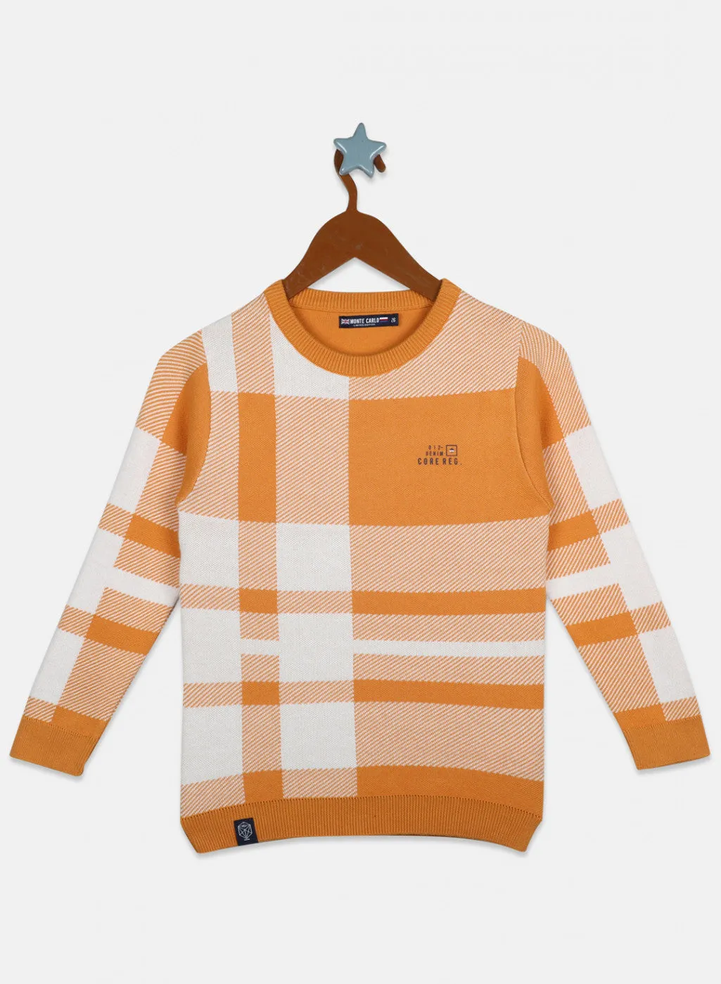 Boys Mustard Check Pullover