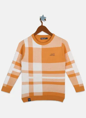 Boys Mustard Check Pullover