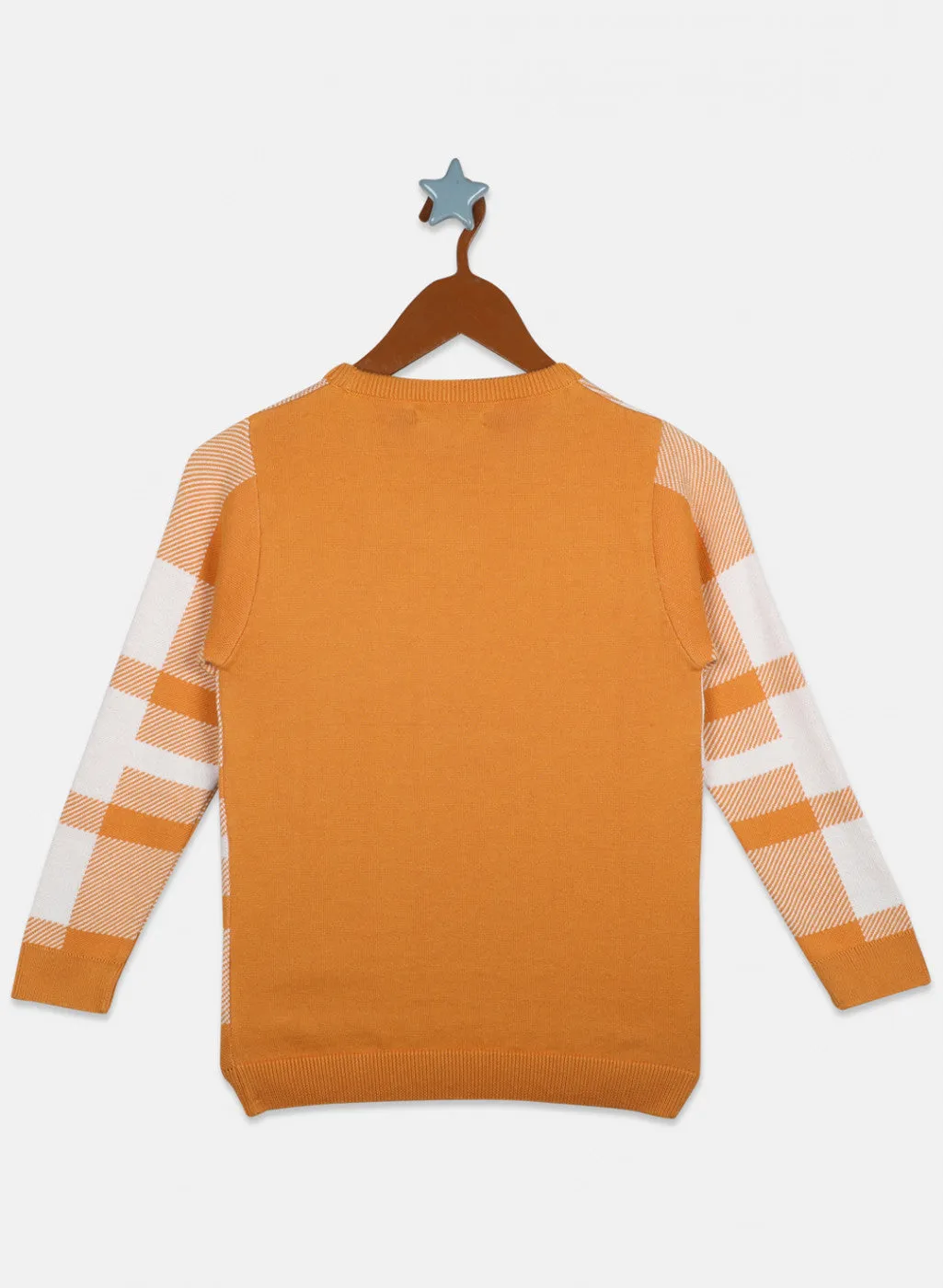 Boys Mustard Check Pullover