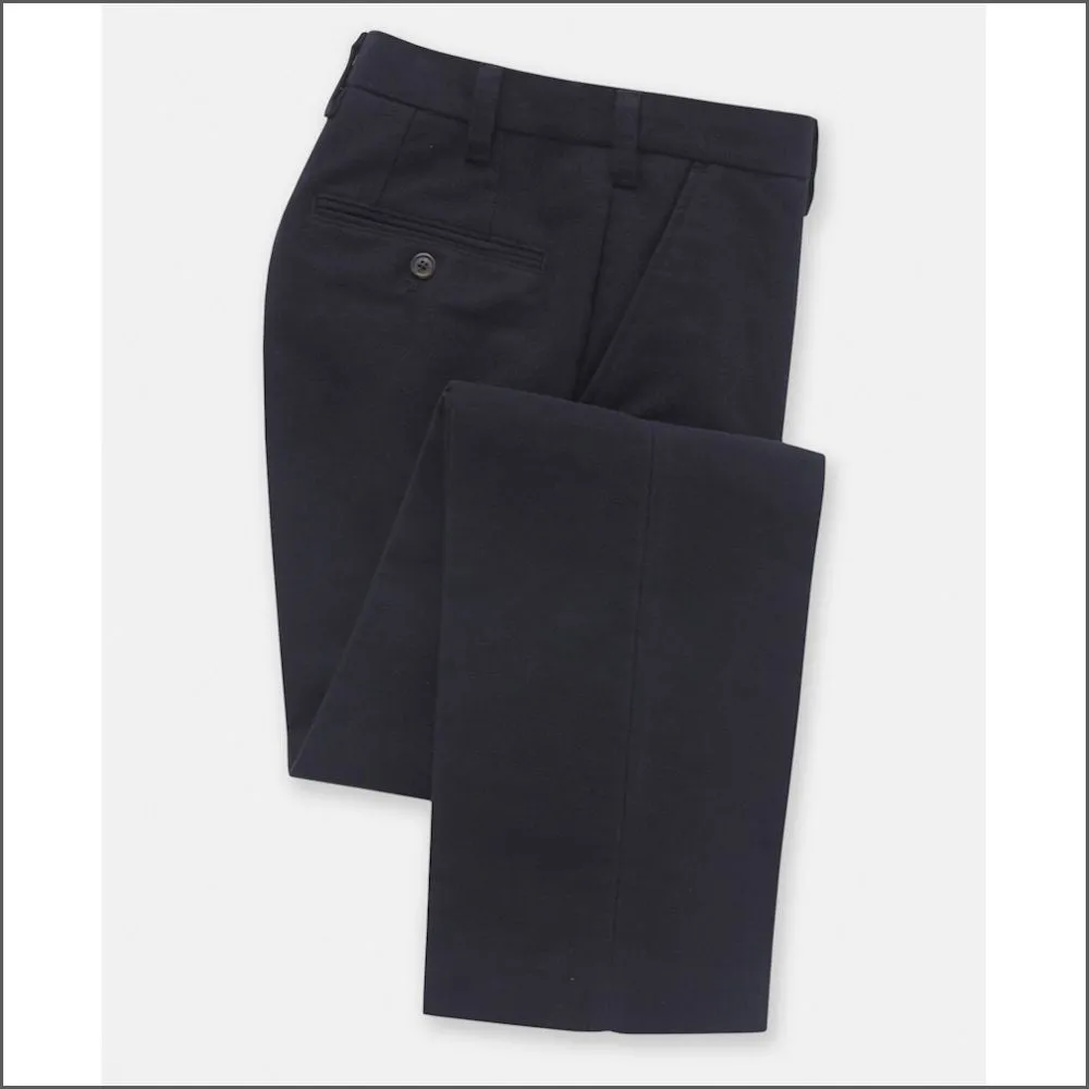 Brook Taverner Navy Kerswell Moleskin Trousers--