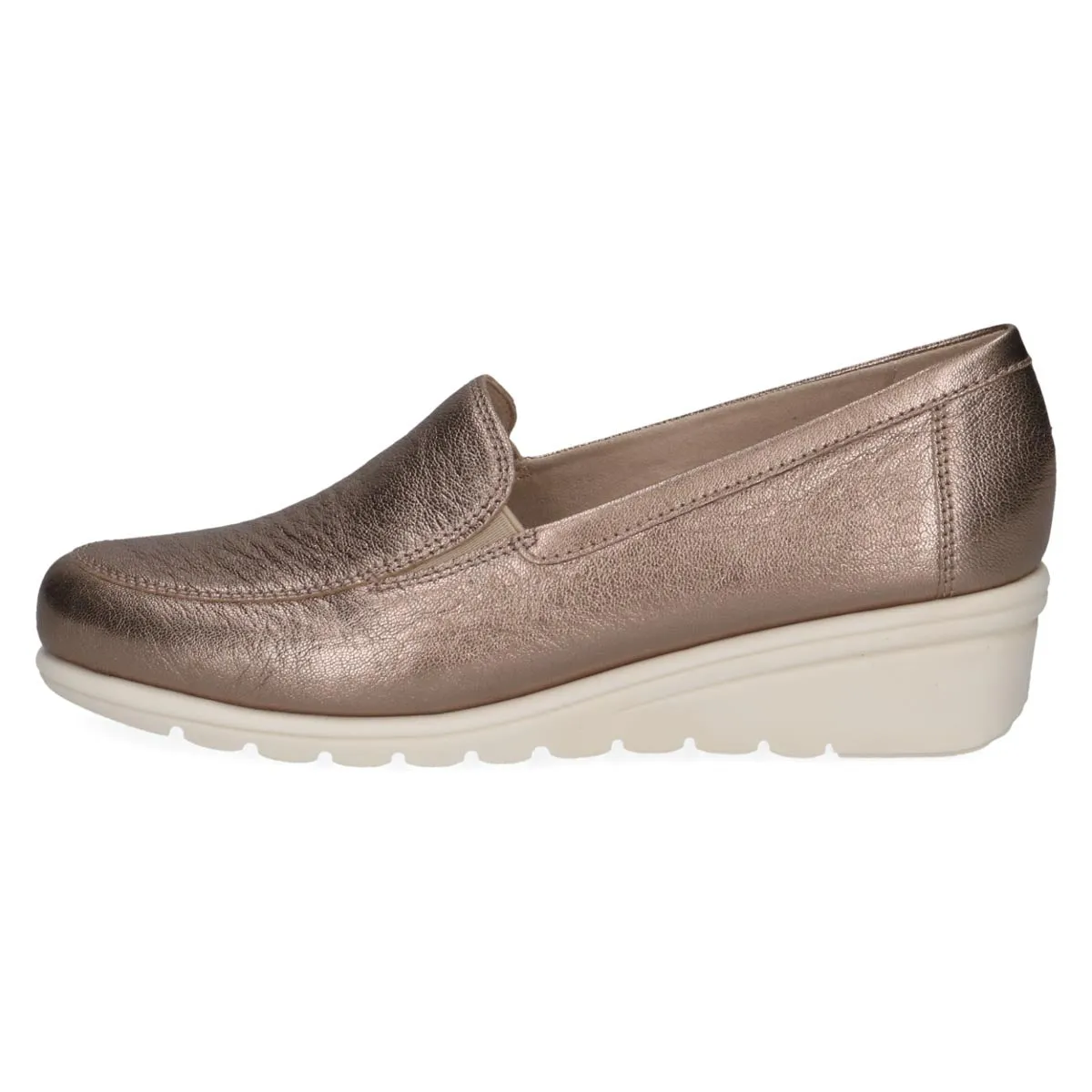 Caprice Bronze Leather Wedge Slip-On