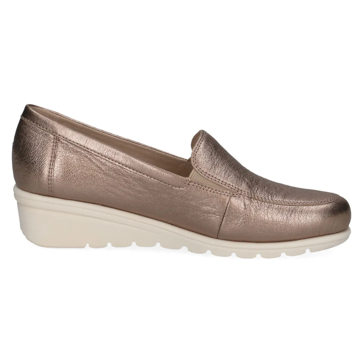 Caprice Bronze Leather Wedge Slip-On