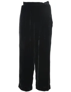 Casual Black Velvet Trousers - W27 L26