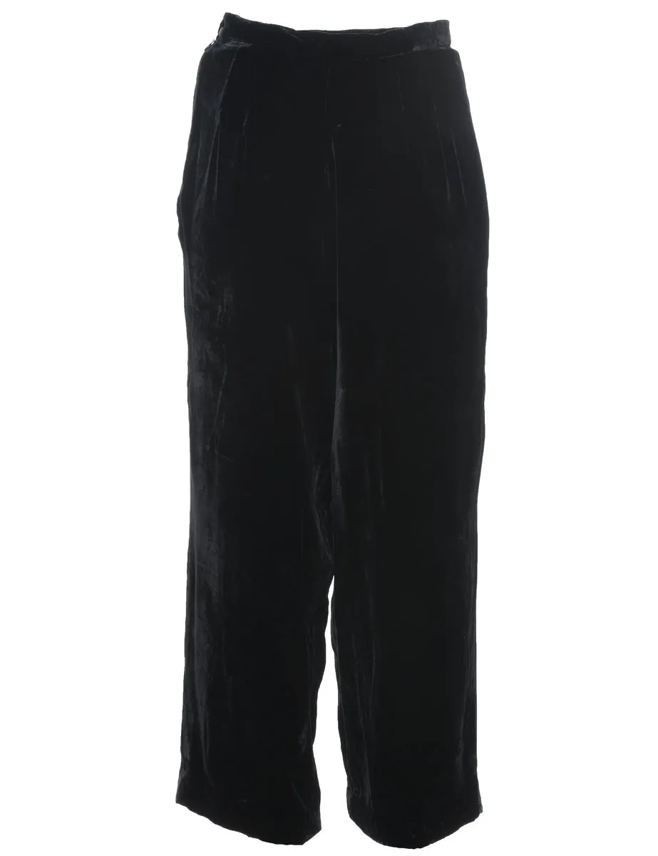 Casual Black Velvet Trousers - W27 L26