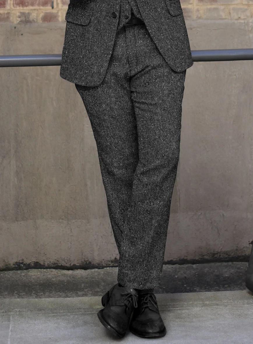 Charcoal Flecks Donegal Tweed Pants