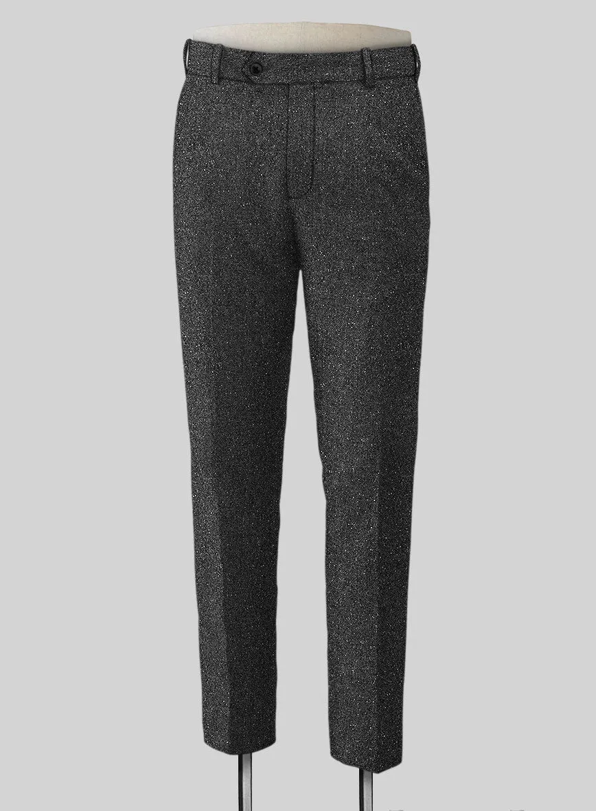 Charcoal Flecks Donegal Tweed Pants