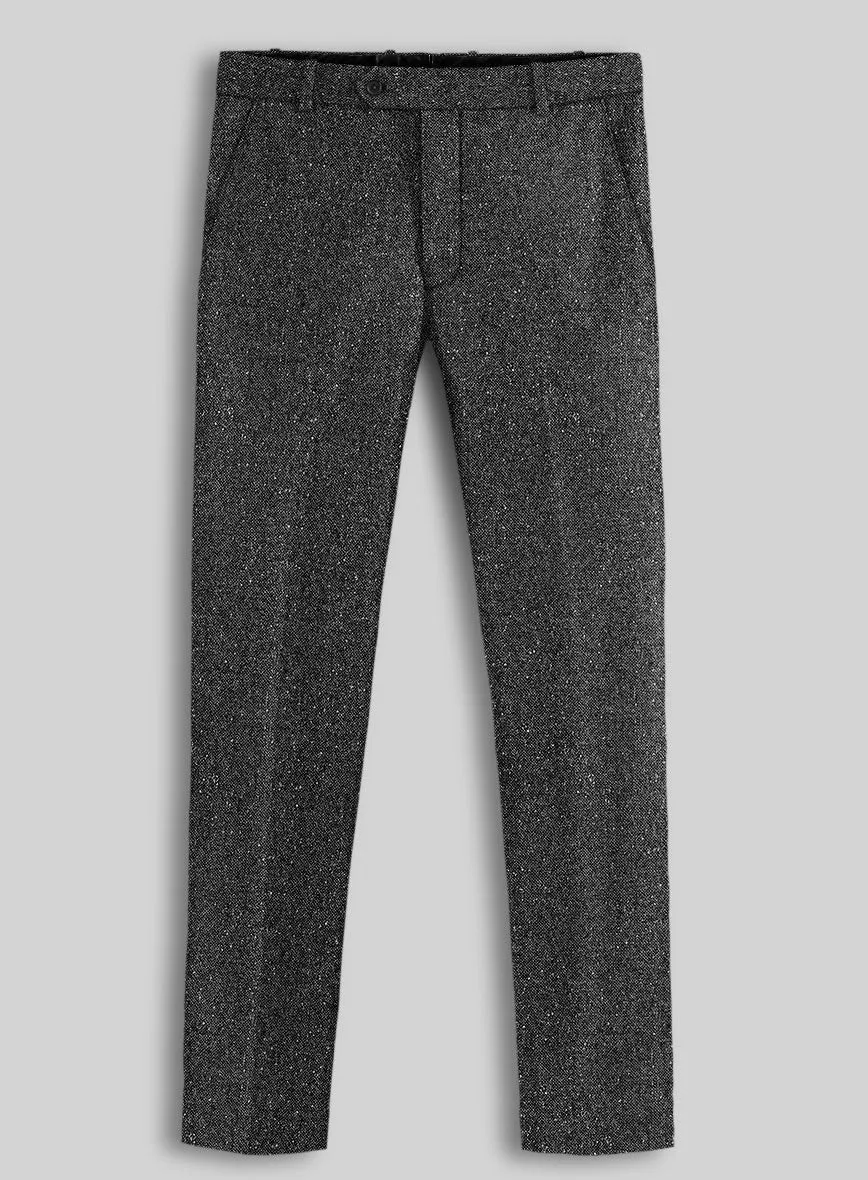 Charcoal Flecks Donegal Tweed Pants