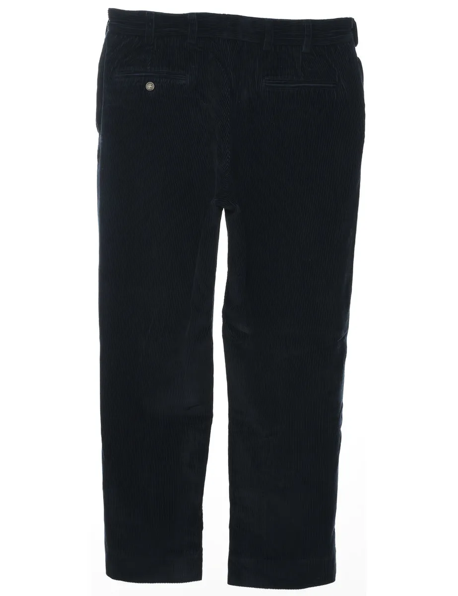 Corduroy Black Trousers - W34 L30