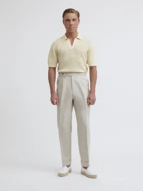 Cream Beige Linen Oscar Trousers