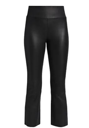 Crop Flare Leather Leggings