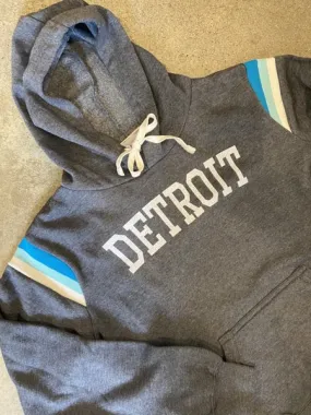 Detroit Collegiate Arch Hooded Pullover /  White   Charcoal / Unisex