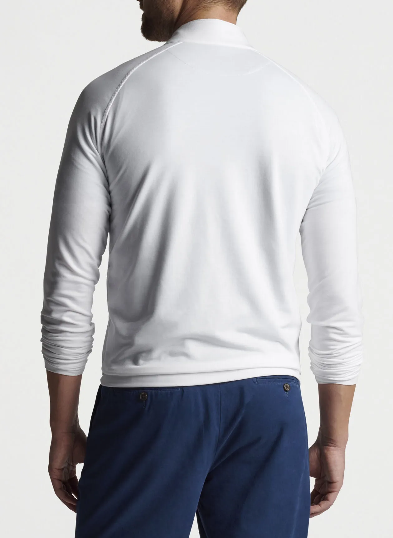 DRIRELEASE NATURAL TOUCH QUARTER-ZIP IN WHITE BY PETER MILLAR