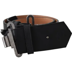 Ermanno Scervino Chic Leather Adjustable Black Belt