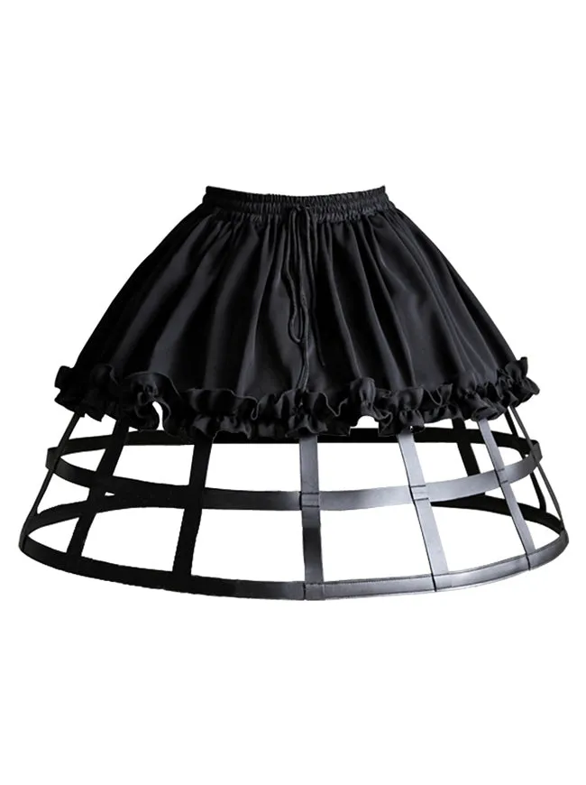 Fashion Black Short Petticoat Steel Boned Crinoline Underskirt