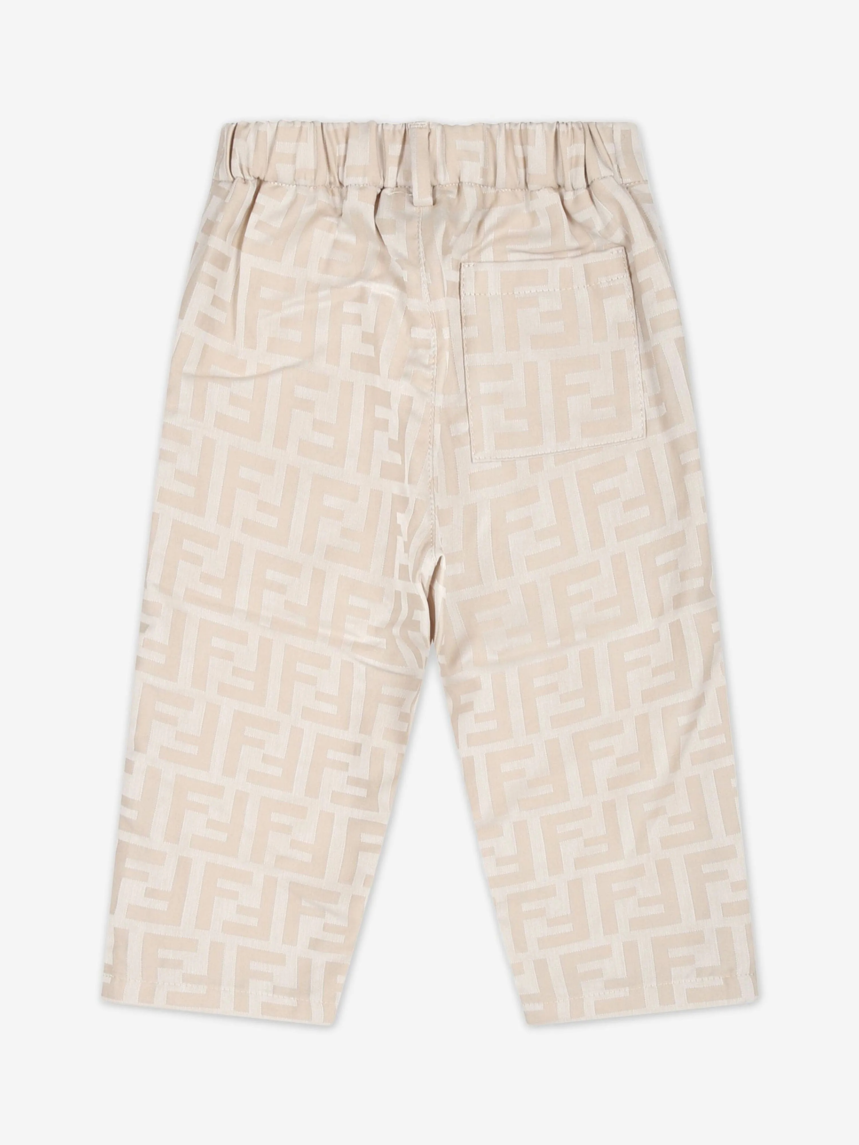 Fendi Baby Boys FF Jacquard Trousers in Beige