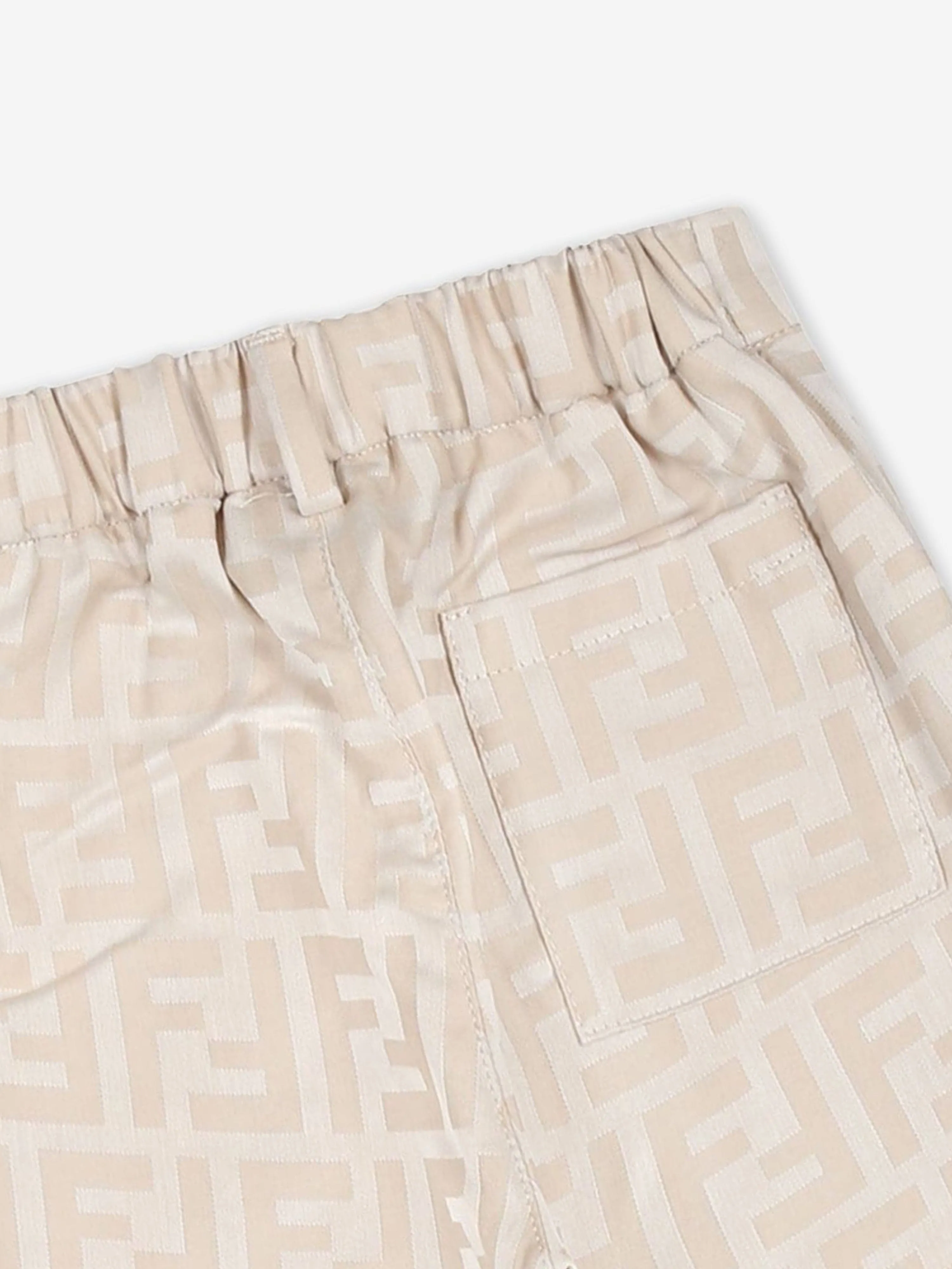 Fendi Baby Boys FF Jacquard Trousers in Beige