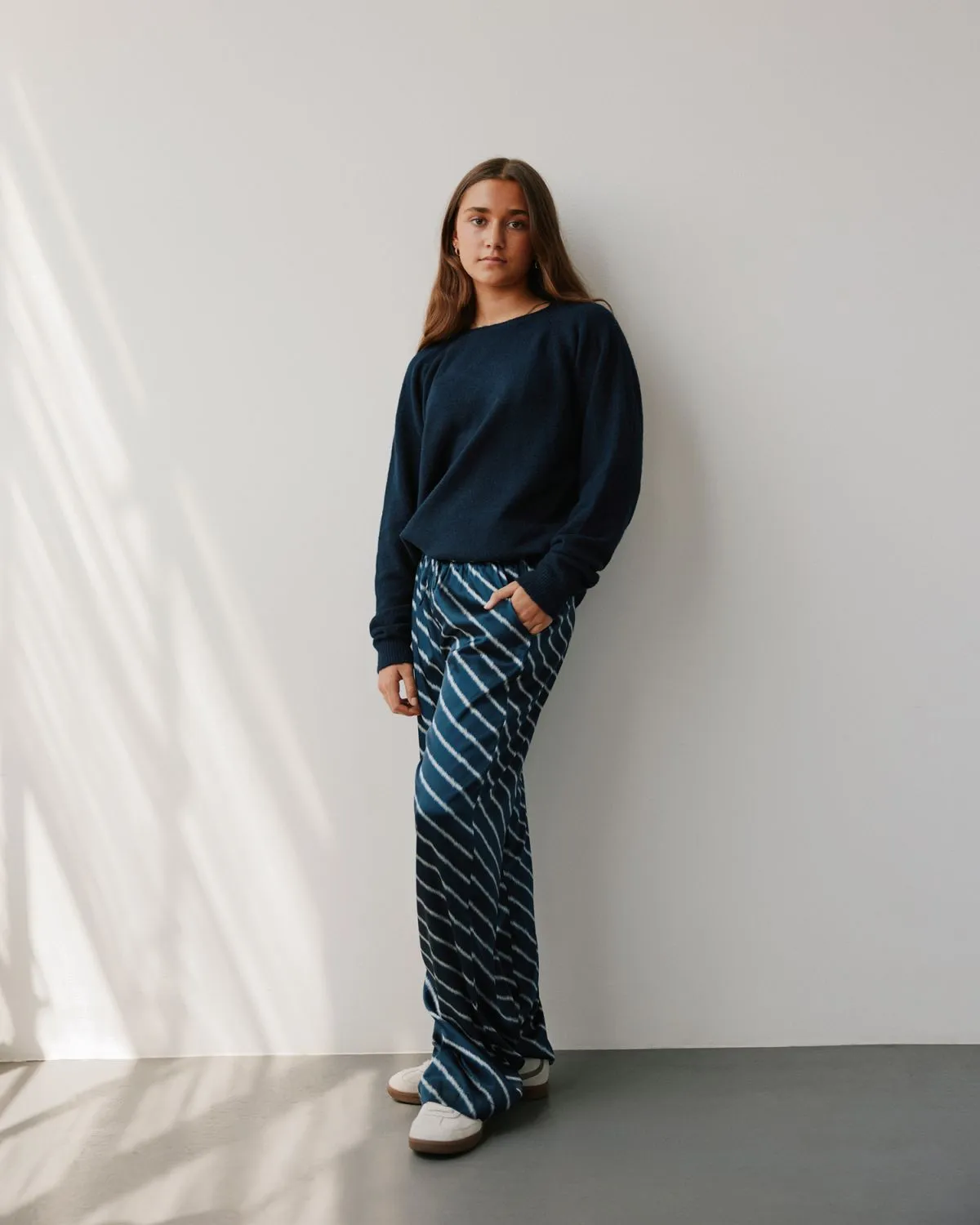 FIASY HIGH WAIST TROUSERS - Navy Blue