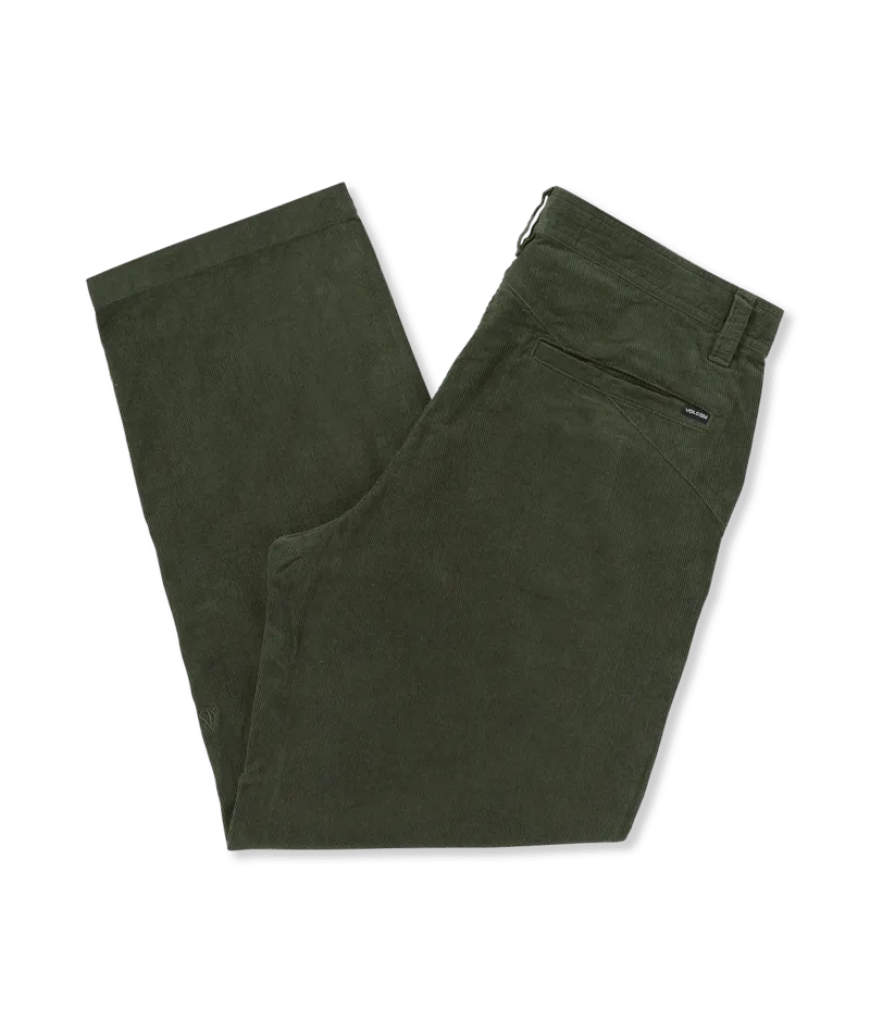 Frickin Loose Tapered Cord Trousers in Squadron Green