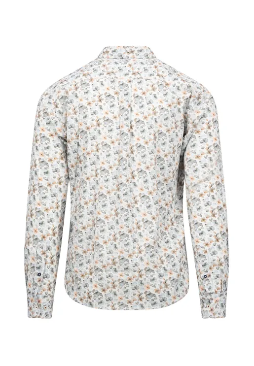 FYNCH HATTON® Premium Flower Print Shirt/Stone Green - New AW24