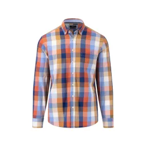 Fynch-Hatton Superfine Pure Cotton Casual Check Shirt 14138000 Orient Red