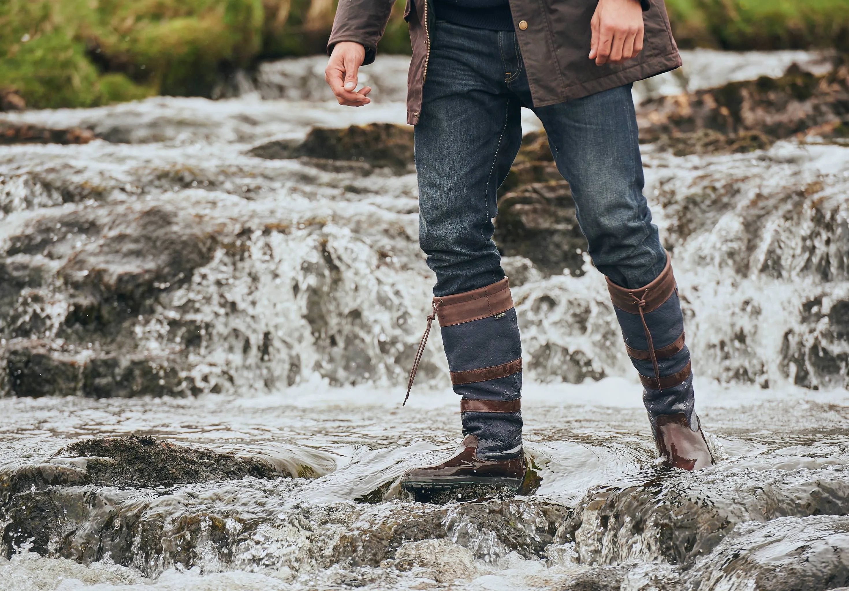 Galway Mens SlimFit™ Country Boot - Navy/Brown