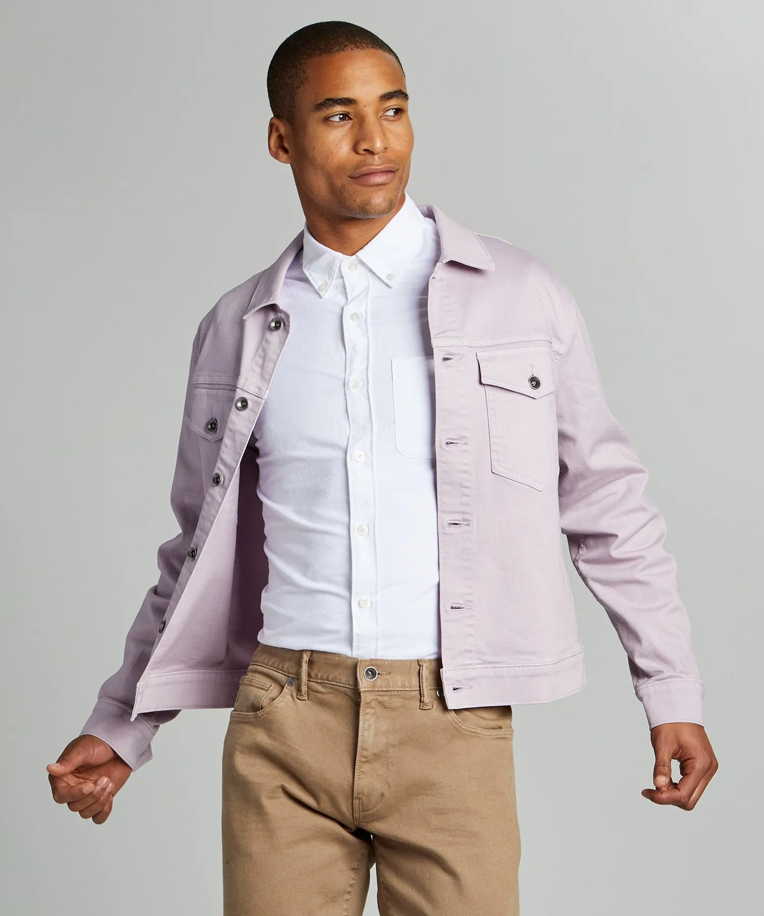 Garment Dyed Twill Jacket in Lavender