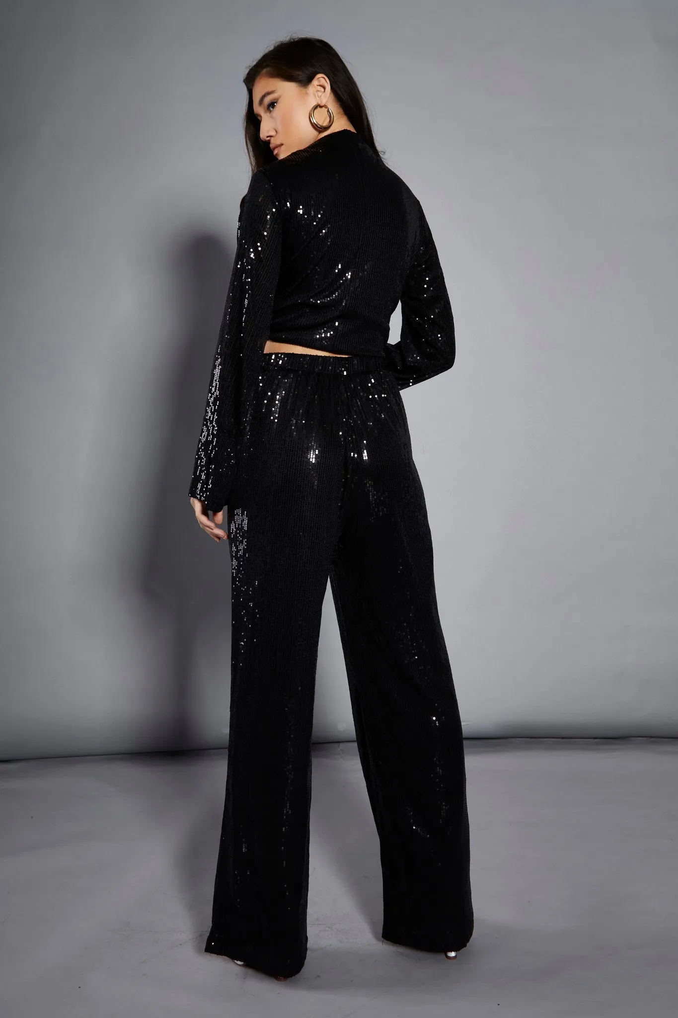 Glamorous Studio Black Sequin Trousers