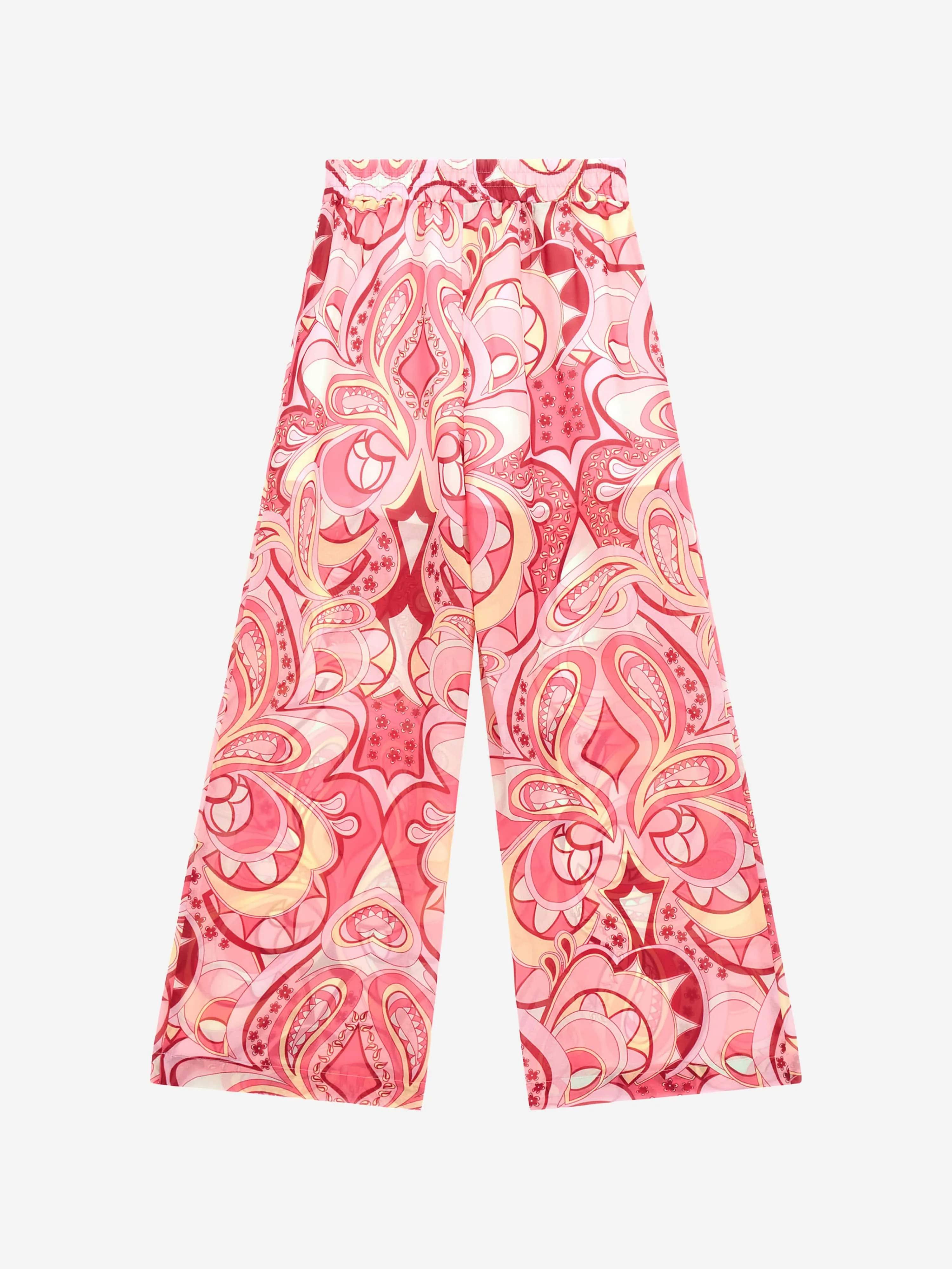 Guess Girls Chiffon Paisley Palazzo Trousers in Pink