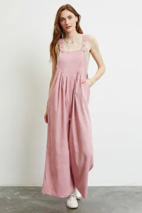 HEYSON Full Size Corduroy Sleeveless Wide-Leg Overall