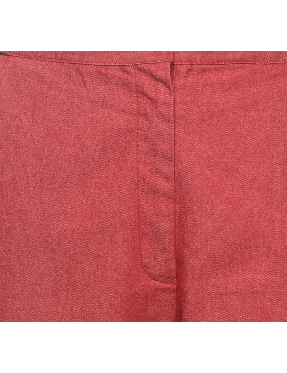 High Waist Red Denim Trousers - W31 L24