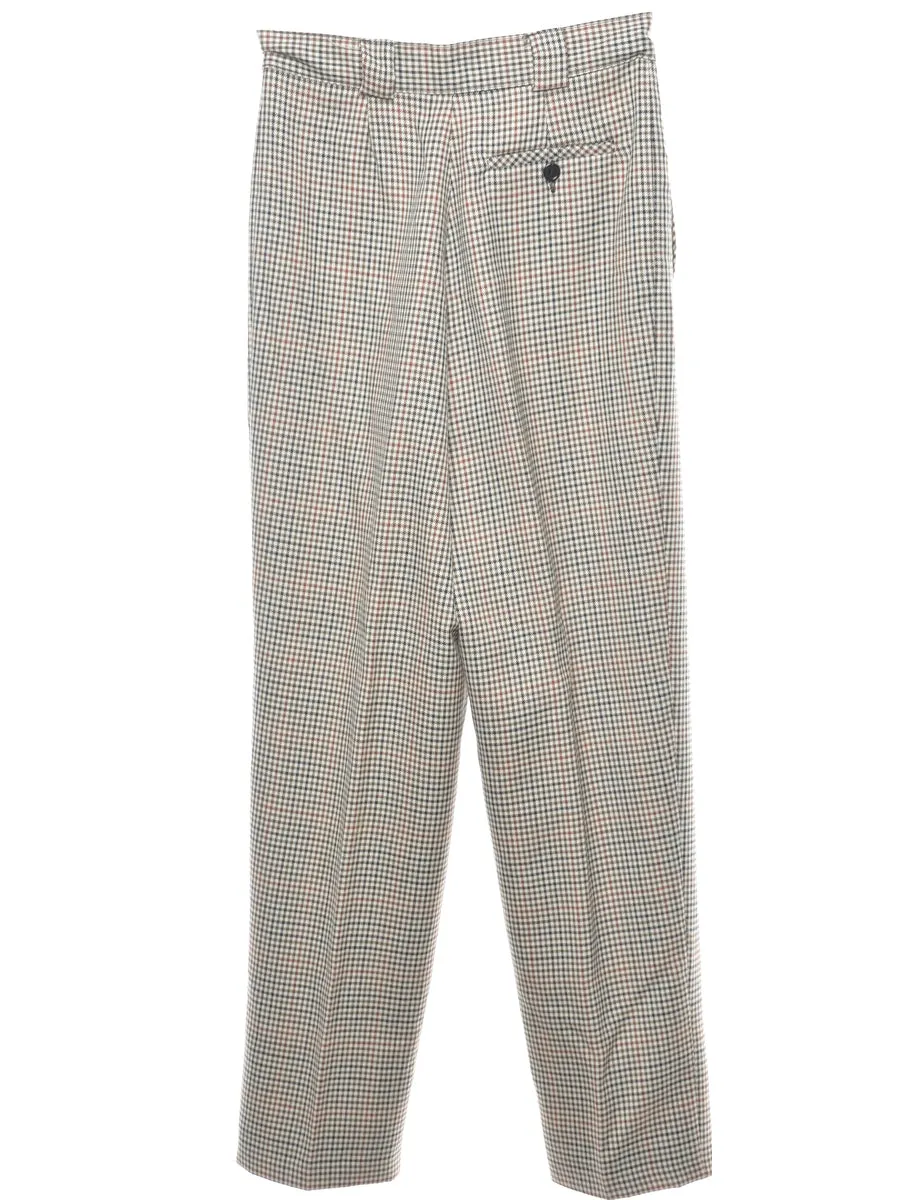 Houndstooth Grey Trousers - W28 L31