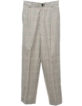 Houndstooth Grey Trousers - W28 L31