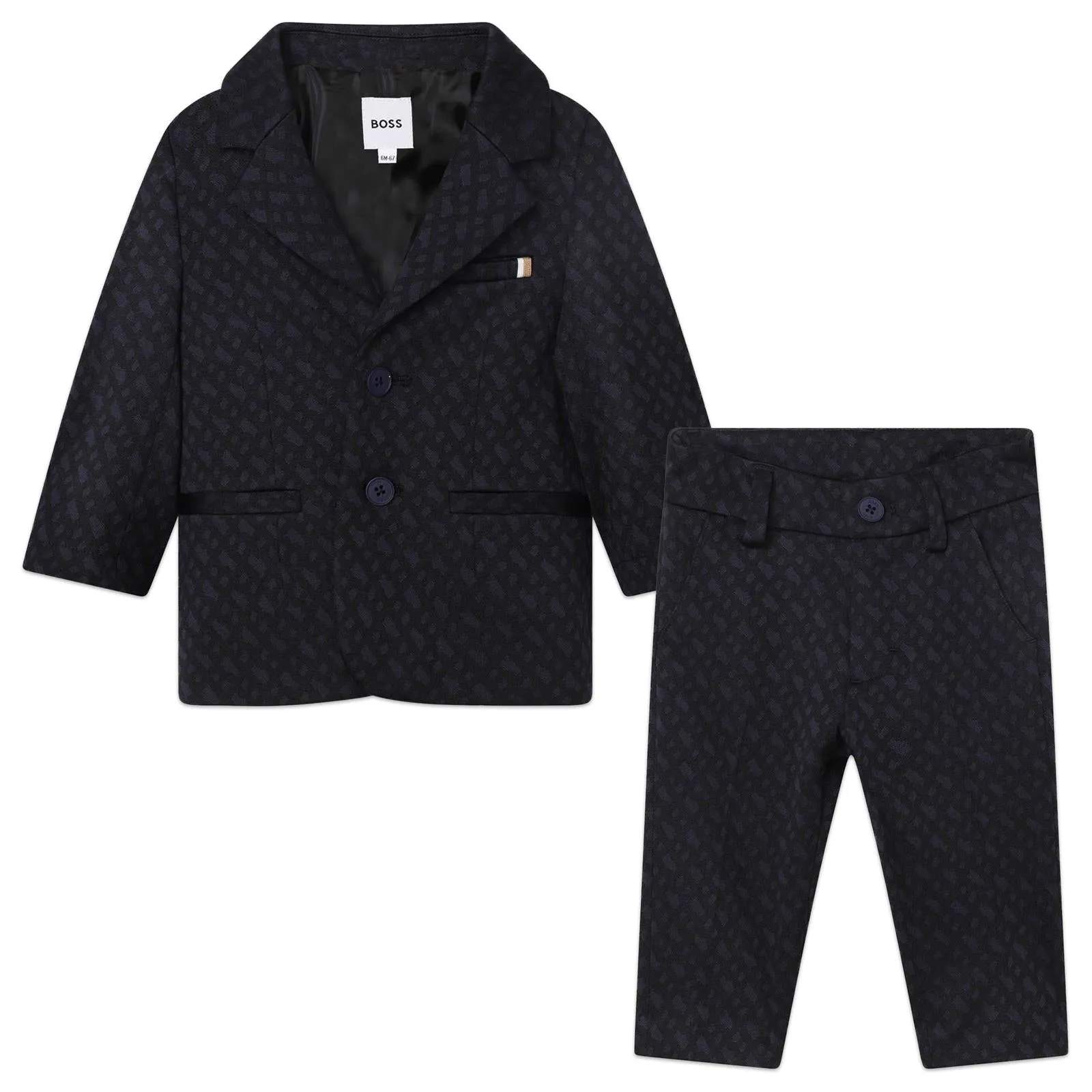 Hugo Boss Baby Boys Navy Monogram Suit