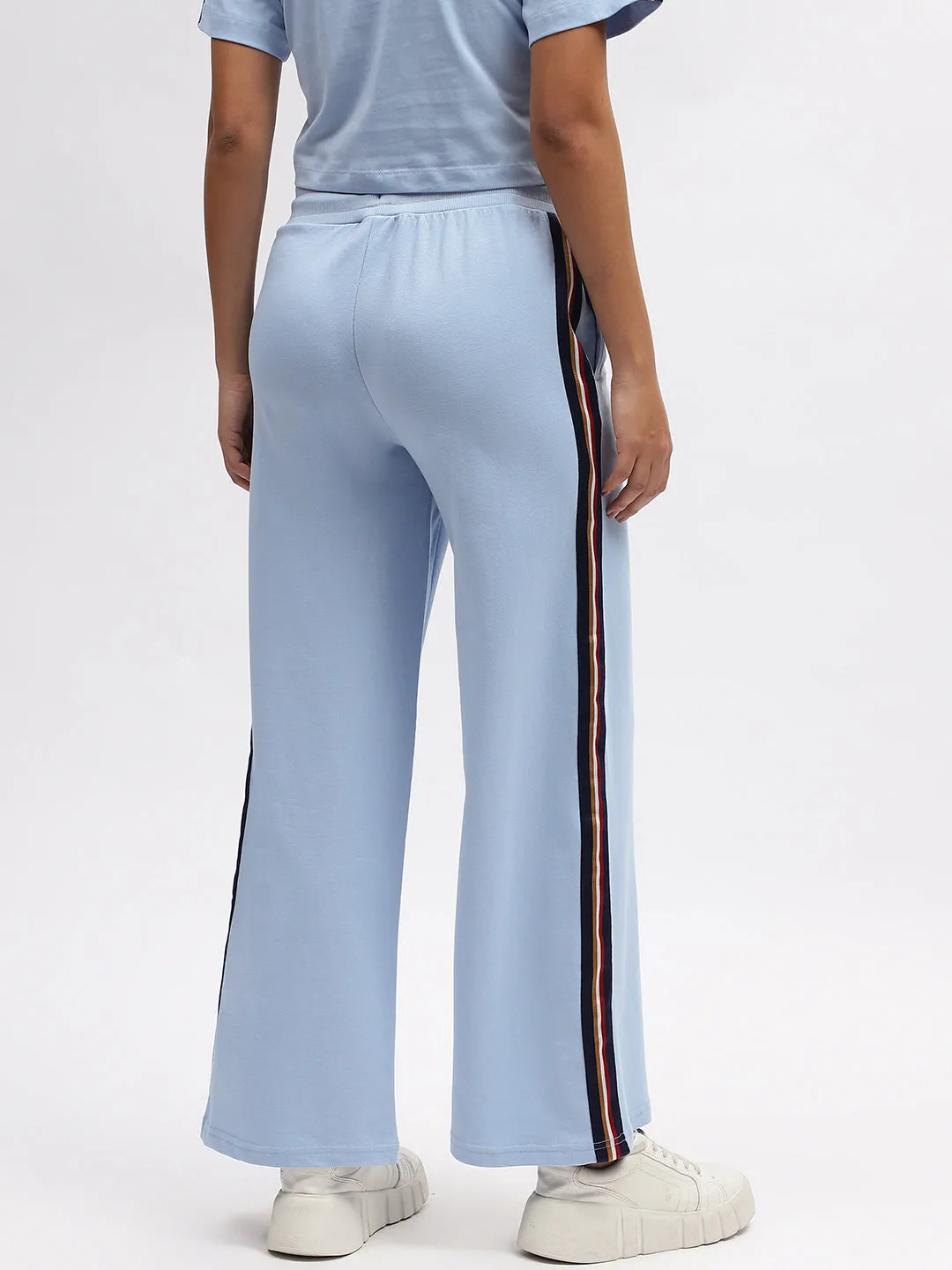 Iconic Women Blue Solid Regular Fit Trouser