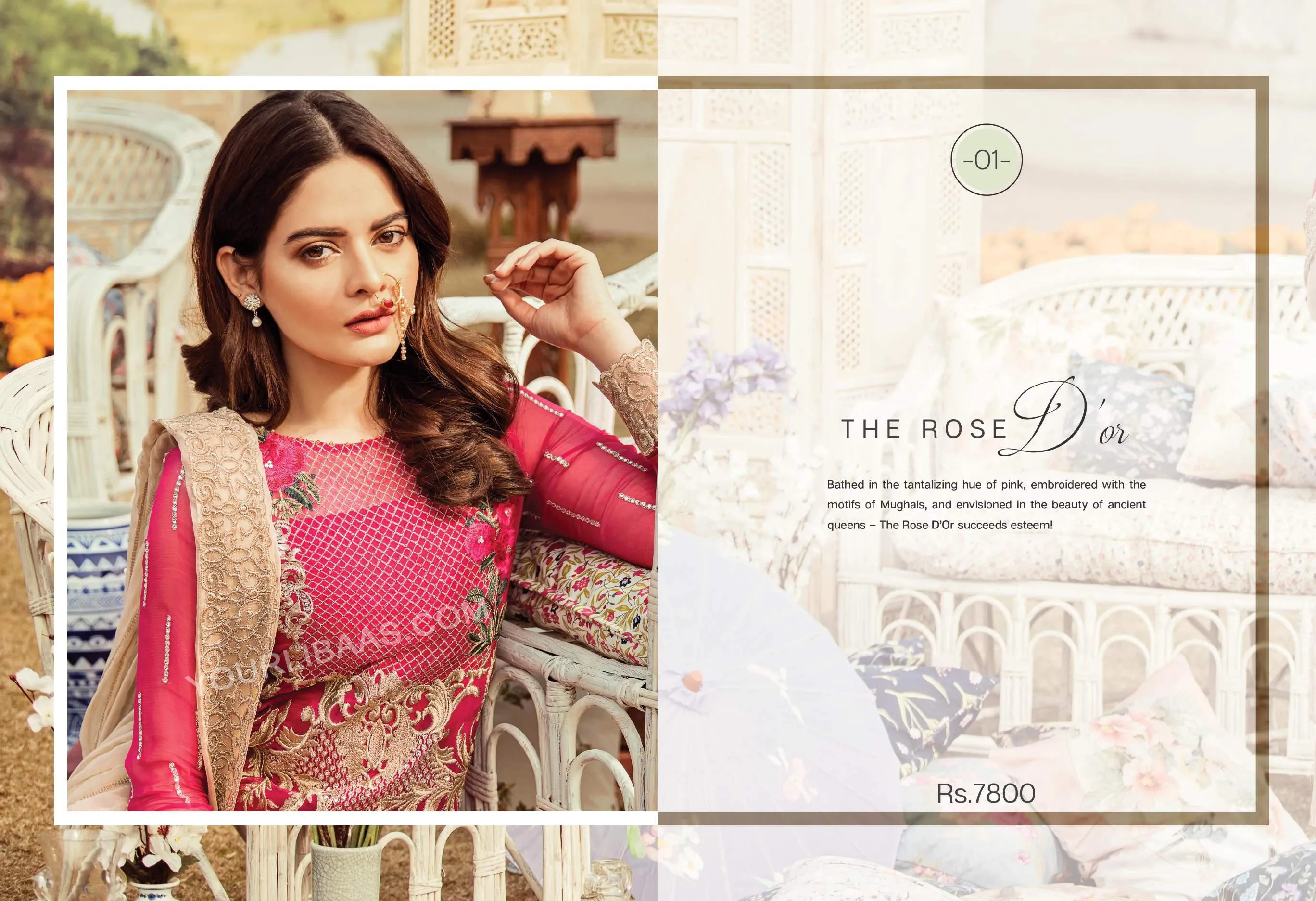 Imrozia Embroidered Chiffon Nostalgic Climax Collection 2019 – 01 - The Rose D'Or