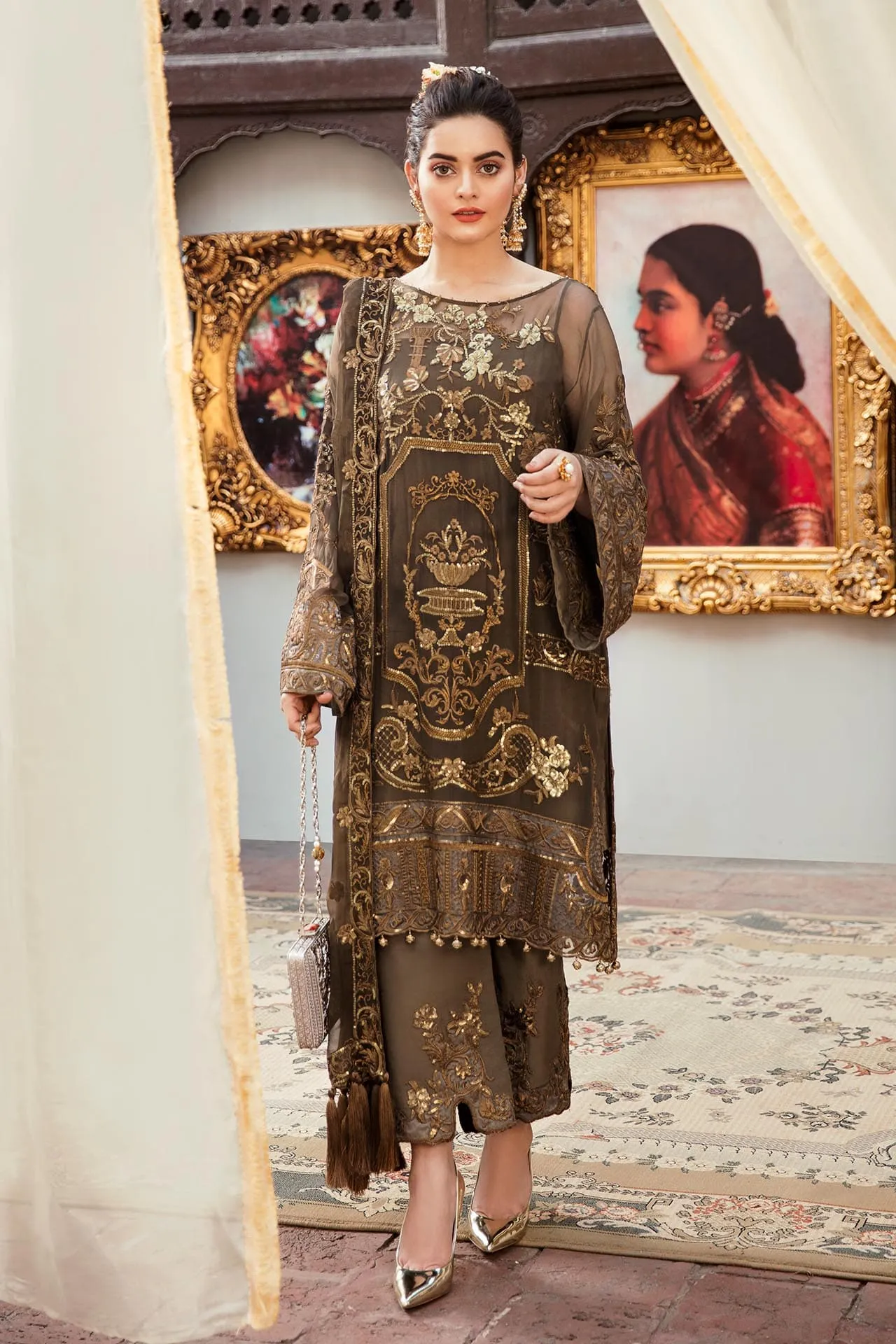 Imrozia Grandeur Ecstasy Luxury Eid Chiffon Collection 2019 – 702 The Aurum Entourage