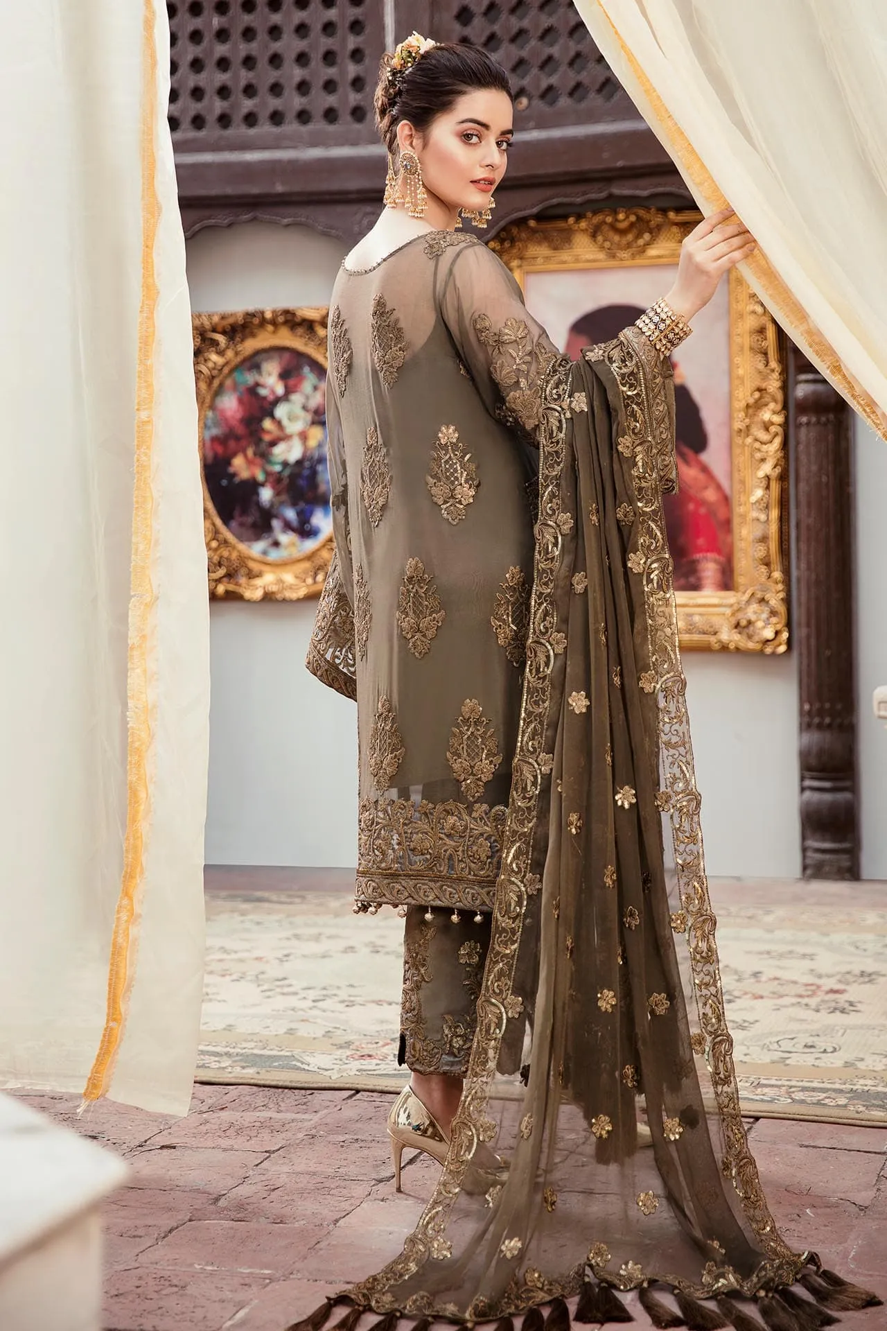 Imrozia Grandeur Ecstasy Luxury Eid Chiffon Collection 2019 – 702 The Aurum Entourage