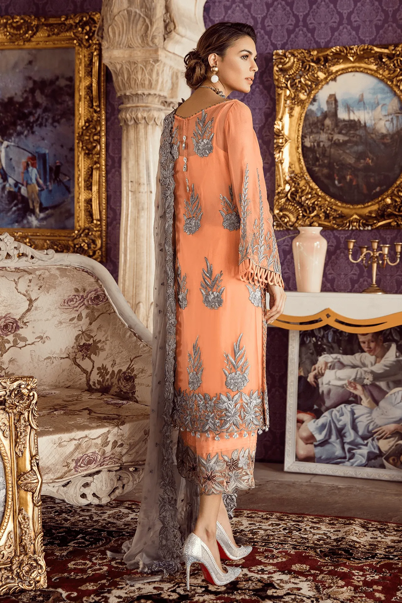 Imrozia Kaavish-E-Musavvir Luxury Chiffon Collection 2019 – 803 Afsana-e-Naaranji