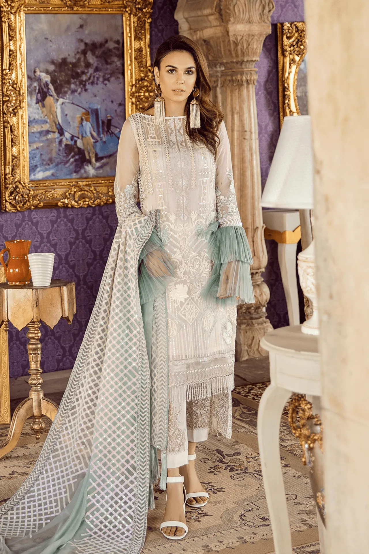 Imrozia Kaavish-E-Musavvir Luxury Chiffon Collection 2019 – 806 Dhanak-e-Chandni