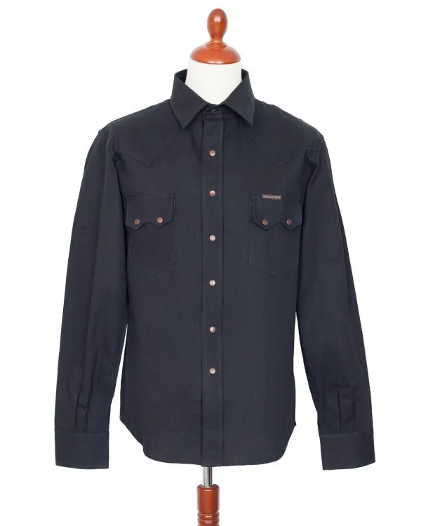 Indigofera Ryman Denim Shirt, Black Denim