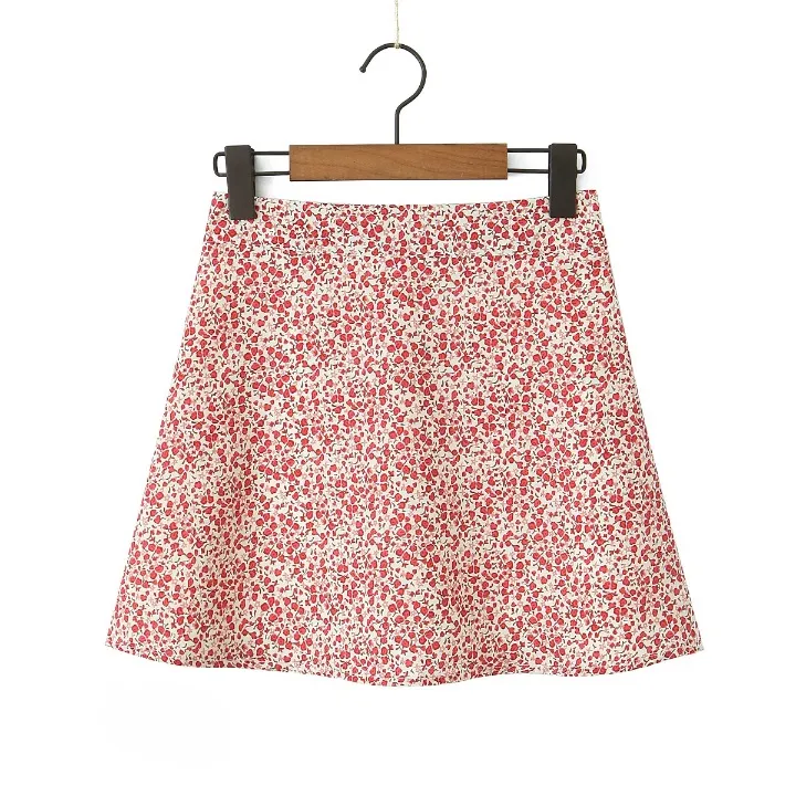 Ines Retro Floral Print Mini Skirt