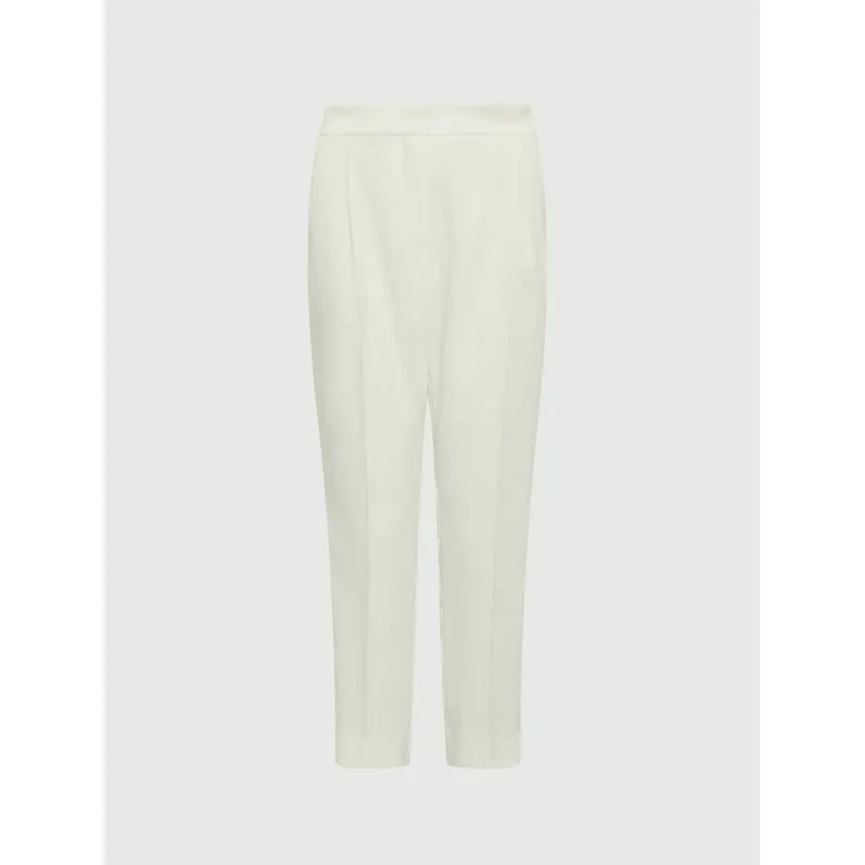 IZABEL Crepe Trousers Wool White