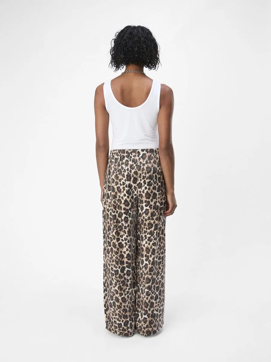 Jenny Wide Leg Trousers (Leopard)