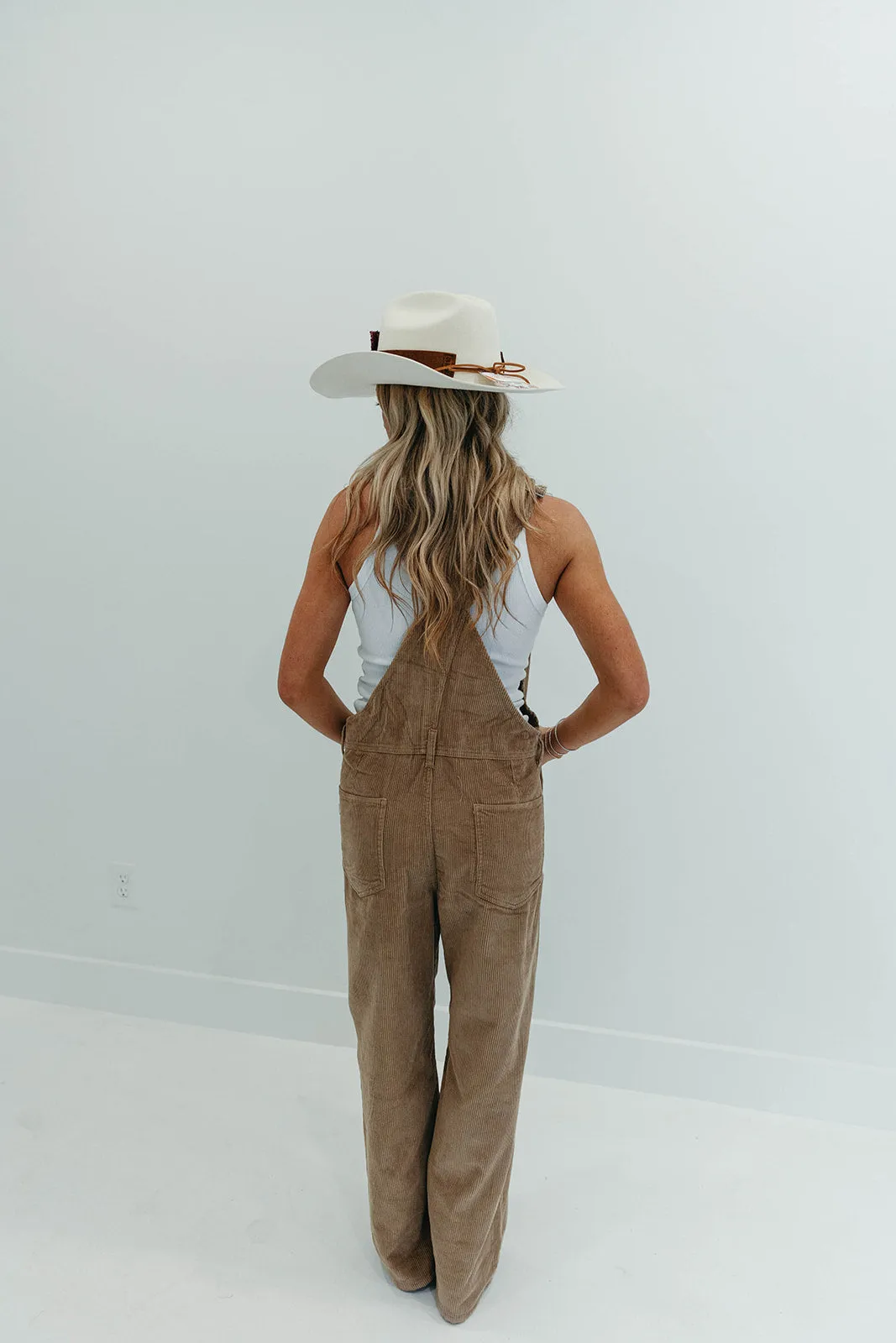 Kassidy Corduroy Overalls - Taupe