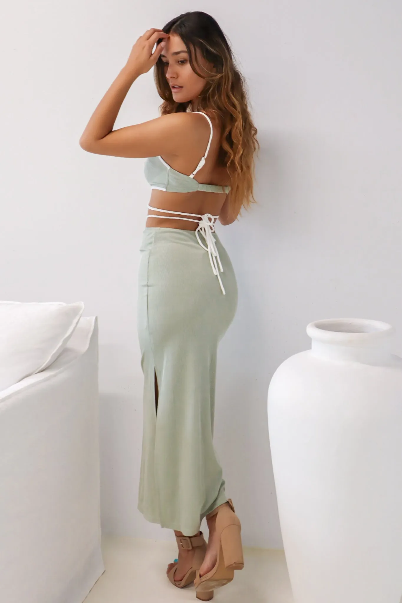 Kennedy Set Skirt - Sage Green