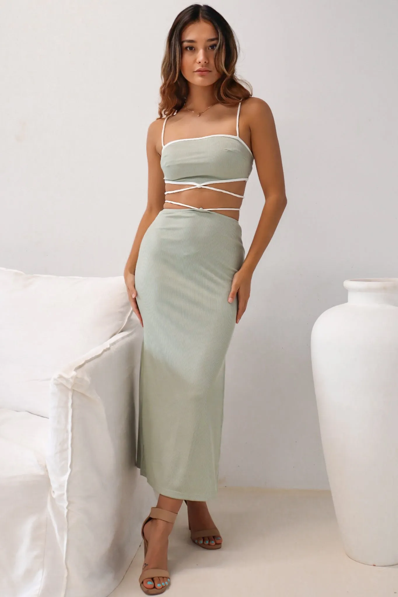 Kennedy Set Skirt - Sage Green