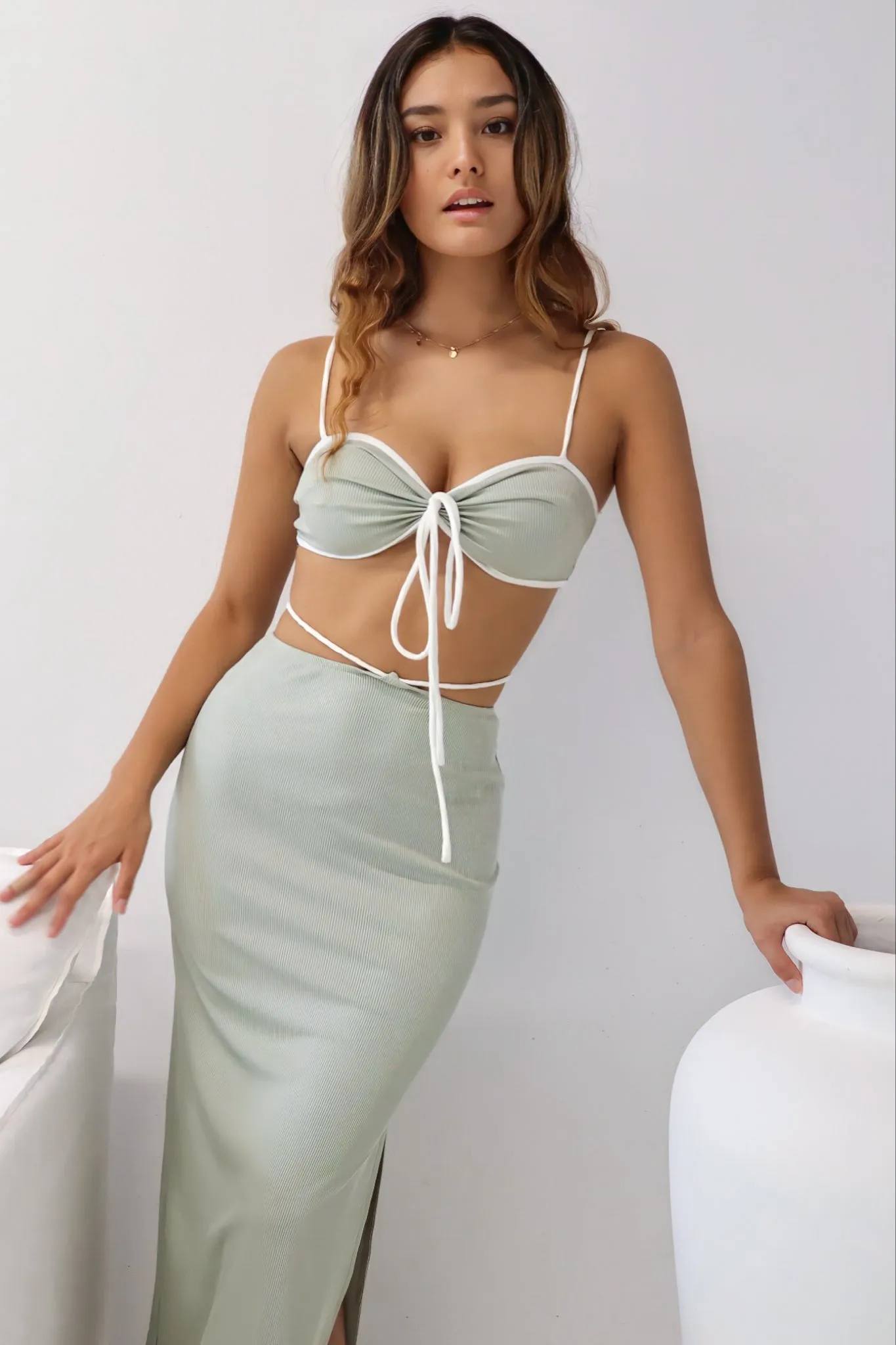 Kennedy Set Skirt - Sage Green