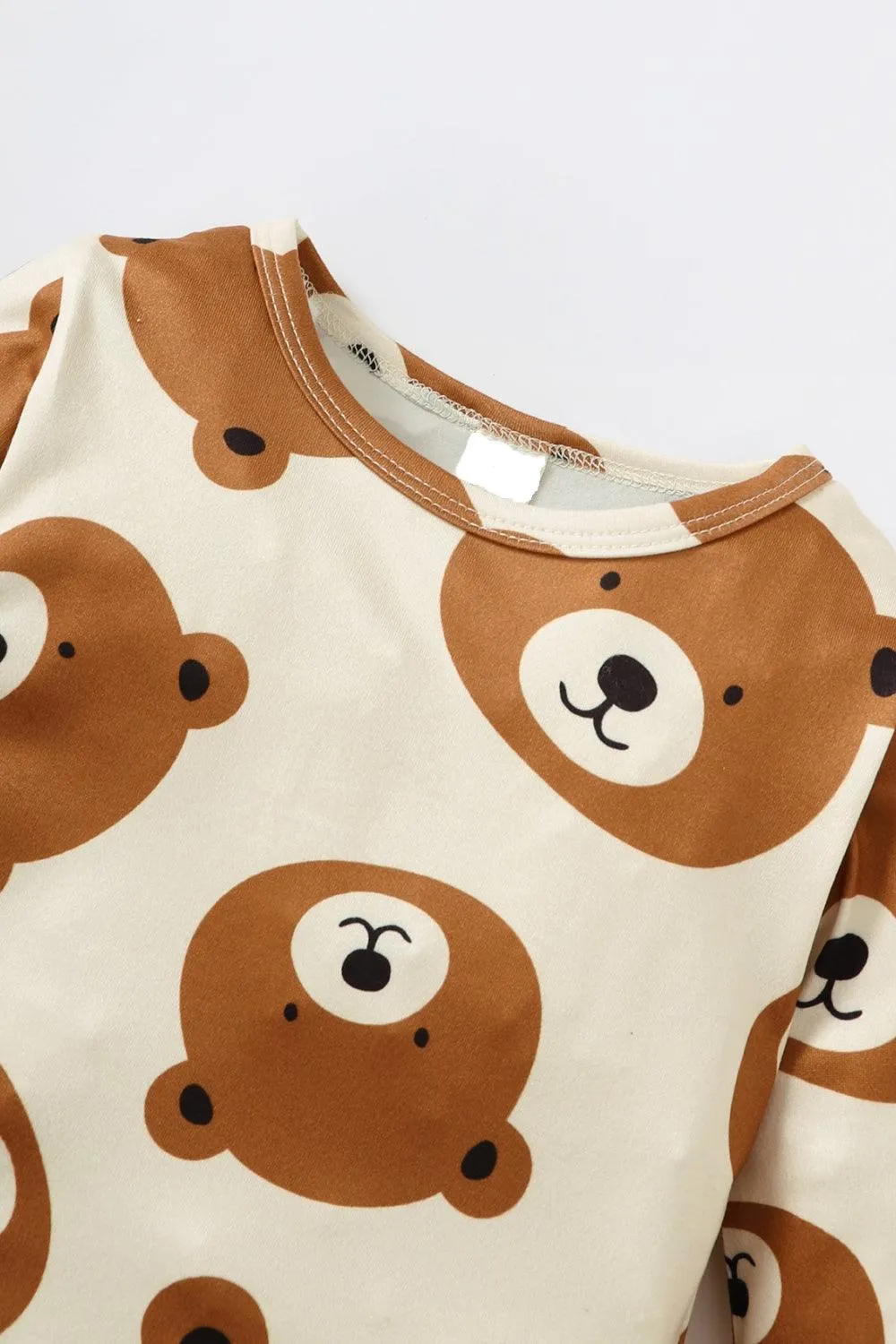 KIDS BEAR PRINT TOP AND OVERALL SET